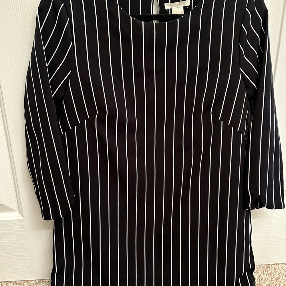 H&M dress with vertical stripes. Size 8.